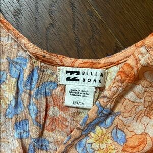 Billabong Orange and Blue Floral Dress